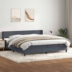 vidaXL Sommier à lattes de lit et matelas gris foncé 180x220cm velours