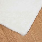 vidaXL Tapis en Fourrure Synthétique de Lapin Olite Blanc 160 x 160 cm