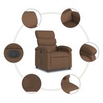 vidaXL Fauteuil inclinable électrique Marron Tissu