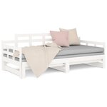 vidaXL Lit coulissant sans matelas blanc bois de pin solide