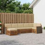 vidaXL Ensemble de canapé d'angle avec coussin 6 Pièces Naturel