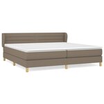 vidaXL Sommier à lattes de lit avec matelas Taupe 200x200 cm Tissu