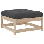 vidaXL Salon de jardin 6 Pièces avec coussins bois de pin massif