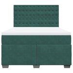 vidaXL Sommier à lattes de lit et matelas Vert foncé 140x190cm Velours