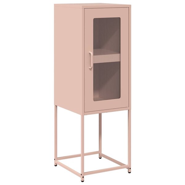 vidaXL Buffet rose 36x39x107 cm acier laminé à froid