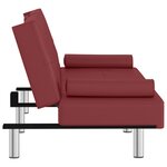 vidaXL Canapé-lit avec porte-gobelets rouge bordeaux similicuir