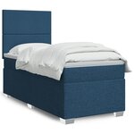 vidaXL Sommier à lattes de lit avec matelas Bleu 90x200 cm Tissu