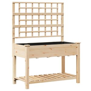 vidaXL Cache-pot de jardin avec étagère Beige 115 x 60.5 x 153 cm