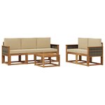vidaXL Ensemble de canapés d'extérieur 6 pc Naturel