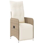 vidaXL Ensemble de bistro de jardin 5 Pièces coussins beige poly rotin