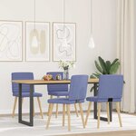 vidaXL Chaises à manger lot de 4 bleu jean tissu