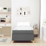 vidaXL Cadre de lit avec matelas Gris foncé 80 x 200 cm tissu