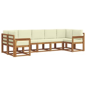 vidaXL Ensemble de canapés d'extérieur 7 pc Naturel et Crème