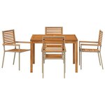 vidaXL Ensemble de salle à manger pour jardin 5 Pièces Beige Poly rotin