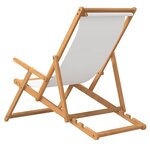vidaXL Chaise de plage pliable Bois de teck solide Crème