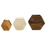 Vidaxl tables basses 3 pièces bois de manguier massif