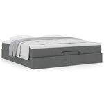 VidaXL Cadre de lit ottoman avec matelas gris foncé 180x200 cm tissu