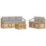 vidaXL Ensemble de canapés d'extérieur 6 pc Blanc et gris clair
