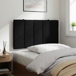 vidaXL Coussin de tête de lit noir 80 cm velours