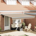 vidaXL Auvent Rétractable Beige 400 × 300 cm Tissu  Métal