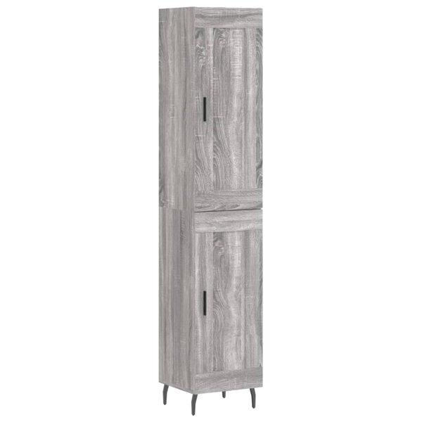 vidaXL Buffet haut Sonoma gris 34 5x34x180 cm Bois d'ingénierie