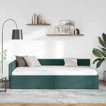 vidaXL Cadre de lit d'angle Vert foncé 80 cm x 200 cm Velours