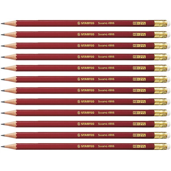 Crayon Papier Swano bout gomme HB x 12 STABILO