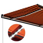 vidaXL Auvent manuel rétractable avec LED 300x250 cm Orange et marron