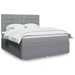 vidaXL Sommier à lattes de lit avec matelas Gris clair 180x200cm Tissu