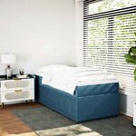 vidaXL Sommier à lattes de lit avec matelas Bleu foncé 90x200 cm