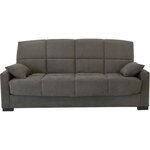 Canapé clic clac 3 places - Taupe - Matelas 17 cm - 223 x 96 x 103 cm - MEGAN