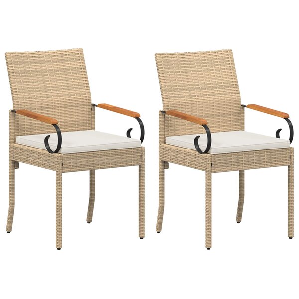 vidaXL Chaises de jardin 2 pc Beige et blanc crème