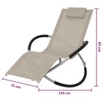 vidaXL Chaise longue géométrique d'extérieur Acier Crème