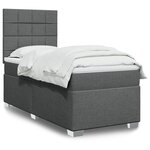 vidaXL Sommier à lattes de lit avec matelas Gris foncé 100x200cm Tissu