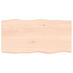 vidaXL Dessus de table bois massif non traité bordure assortie