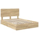 vidaXL Lit de Rangement Chêne Sonoma 140 x 200 cm Bois d'ingénierie