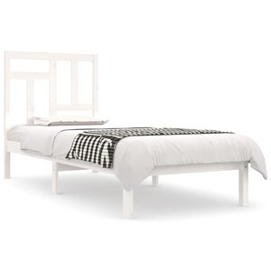 vidaXL Cadre de lit sans matelas blanc 90x190 cm bois de pin massif