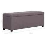 Banquette pouf tabouret meuble banc avec compartiment de rangement 116 cm taupe polyester 3002064