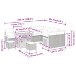 vidaXL Ensemble de canapé de jardin avec coussin 12 Pièces Beige et crème