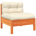 vidaXL Salon de jardin 8 Pièces avec coussins marron cire bois pin massif