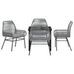 vidaXL Ensemble de salle à manger pour jardin 5 Pièces Gris polyrotin