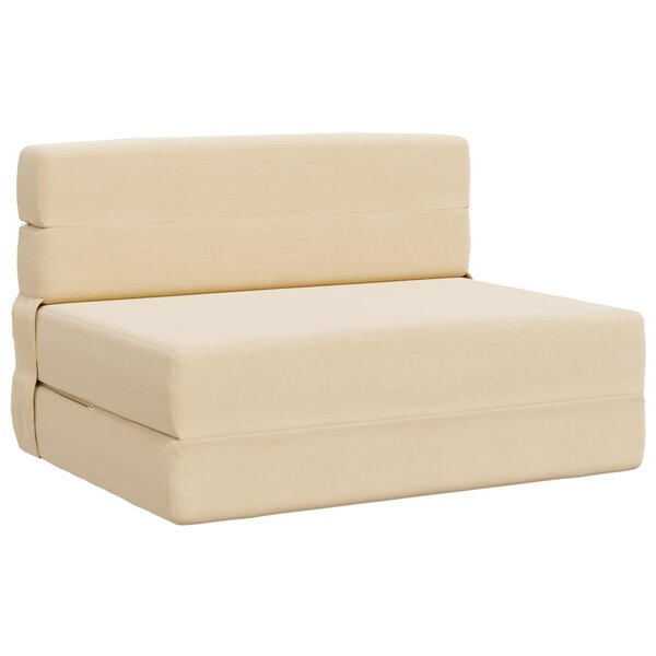 vidaXL Canapé-lit pliable Crème 70 x 80 x 60 cm Tissu