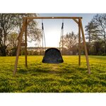 AXI Portique en bois Marron avec balançoire siège nid ovale 160x254x207cm