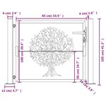 vidaXL Portail de jardin 105x105 cm acier corten conception de l'arbre