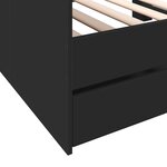vidaXL Lit de jour avec tiroirs noir 100x200 cm bois d'ingénierie