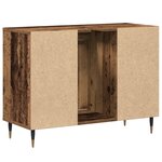 vidaXL Coiffeuse Rustique de Salle de Bain Bois Vieilli Bois Massif Moyen