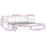vidaXL Lit de jour avec gigogne et tiroirs sans matelas 90x200 cm