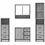 vidaXL Ensemble de meubles de salle de bain 4 Pièces sonoma gris