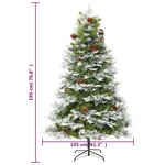 vidaXL Sapin de Noël pré-éclairé et pommes de pin vert 195cm PVC et PE