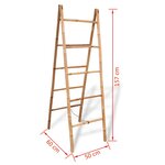 vidaXL Porte-serviette double avec 5 barreaux Bambou 50 x 160 cm